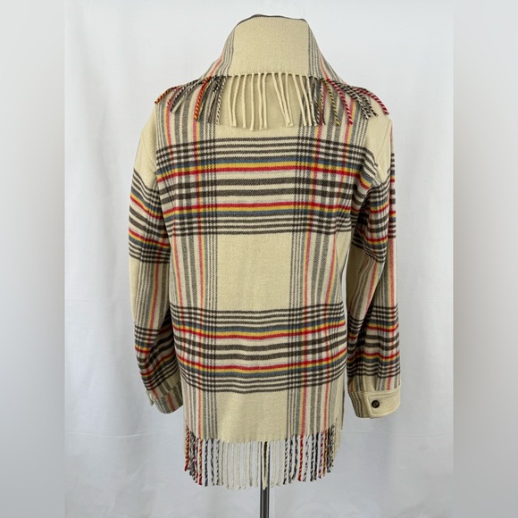Polo Ralph Lauren Cream Plaid Fringe Jacket Women's Size XS (generous) NWOT - Picture 9 of 11
